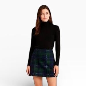 VINEYARD VINES Blackwatch Tartan Plaid Navy Green Mini Skirt Sequins 00 XS Party